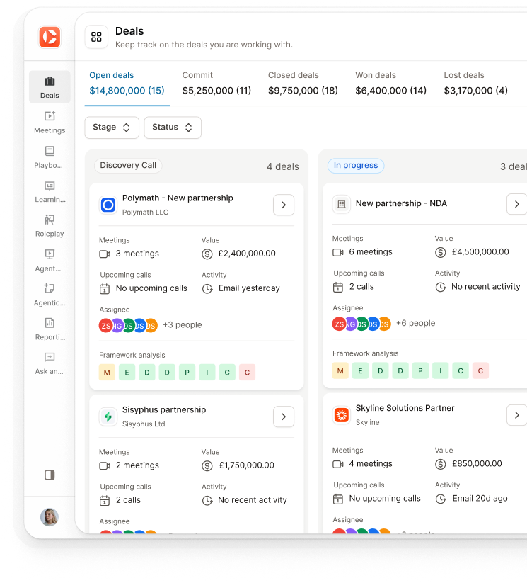 Revenue Intelligence product interface